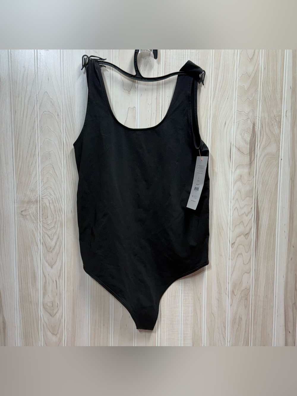 Black Scoop-Neck Shapewear Bodysuit